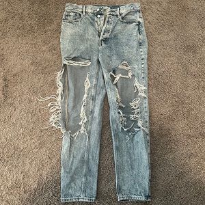 PacSun - Distressed Ultra High Rise Slim Blue Jeans